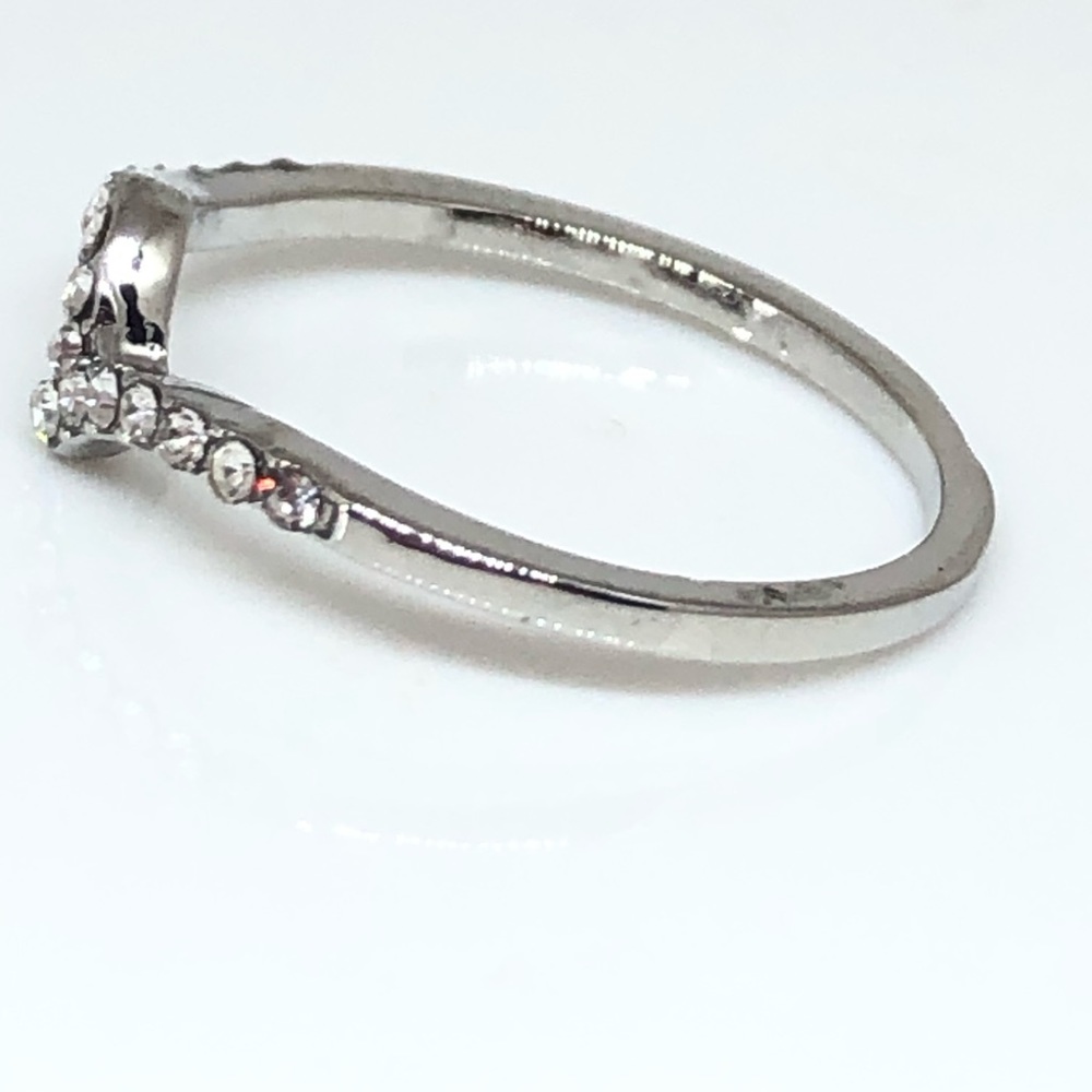 Silver/Cz Wave Stackable Ring - image 2